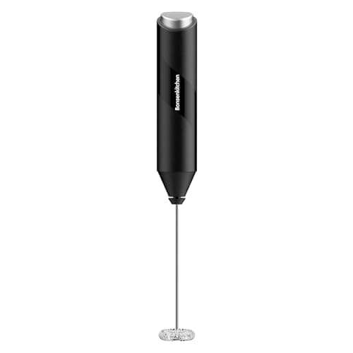 Bonsenkitchen Elektrische Milchaufschäumer für Kaffeeliebhaber - Latte Macchiato & Cappuccino - Handheld Stab - Batterie
