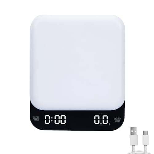 **Kaffeewaage ASXCaqcoffe mit Timer, 0.1g-Präzision, 3kg Kapazität, Auto-off-Funktion, wiederaufladbar für Barista**
|