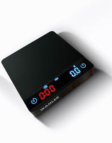 WAHLER® kaffeewaage#2 Baristawaage für Baristas | Auto Timer und Metallbauweise I Espresso Waage mit Siebträger I Pour O