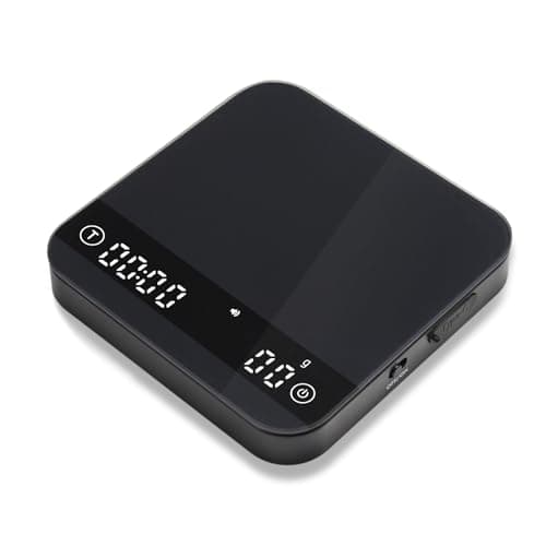 FOXNSK Espresso Waage mit Timer, 0.1g Genaue Kaffeewaage für Barista, Max 2kg, Schwarz