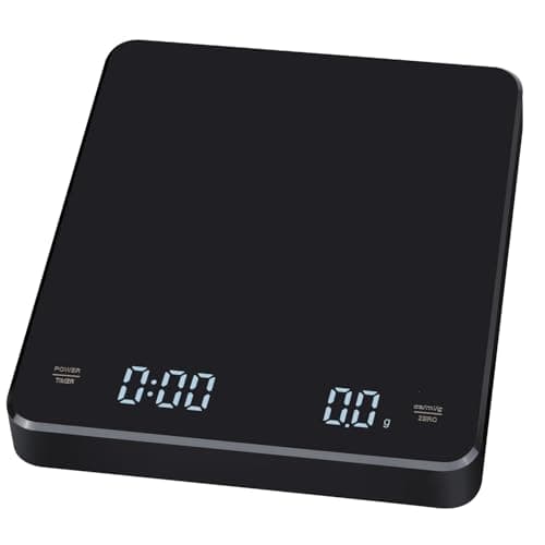 INF Wiederaufladbare Kaffeewaage mit Timer für perfekten Kaffee, Hohe Präzision 3 kg / 0,1 g, Mehrere Maßeinheiten, Schw