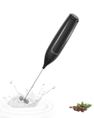 Milchaufschäumer Stab Elektrisch tragbar für Latte, Matcha-Tee, Cappuccino, Schwarz hohe Leistung Batteriebetrieb Kaffee