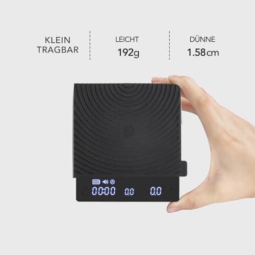 TIMEMORE Mini Küchenwaage Digital für Kaffee und Lebensmittel mit Timer und 2000 Gramm Gewicht