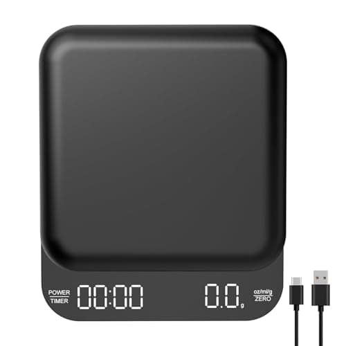 OBEST Digitale Mini Kaffeewaage für Küchenliebhaber mit Timer und LED-Bildschirm
OBEST Wiederaufladbare Espressowaage mi