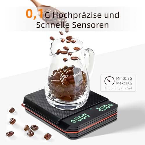 Carehabi Küchenwaage Digital mit Timer für professionelle Küchenarbeiter bei(console)ugengetVarmung und hoher Präzision