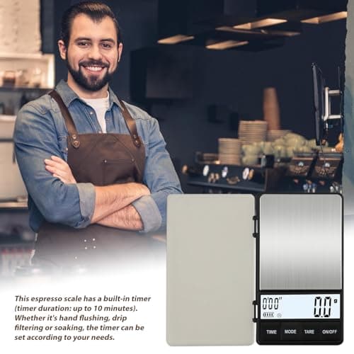 WIYETY Espresso-Kaffeewaage mit Timer: Präzise 1000g/0,1g Digital Küchenwaage für Barista, Kochen und Backen, inkl. Batt