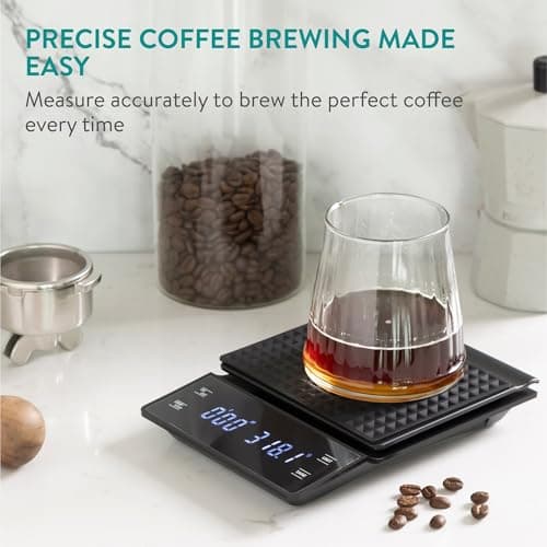 Navaris Digitale Kaffeewaage - Präzise Grammwaage mit Timer - Multifunktionale Espresso Waage für Barista und Küchenbere