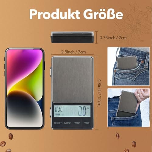 MEKOTRIN Coffee Scale für Espresso und Pour-Over Kaffee mit Timer und LCD-Display