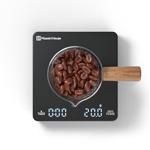 Maestri House Mini Kaffeewaage mit Timer für Espresso und Pour-Over brukende Kaffeerobbyer, wiederaufladbare Espresso Wa