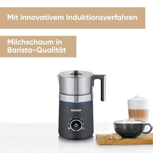 SEVERIN SPUMA 700 Induktions-Milchaufschäumer für Küchenanwender, perfekt für tägliches Backen und Trinken, edles Edelst