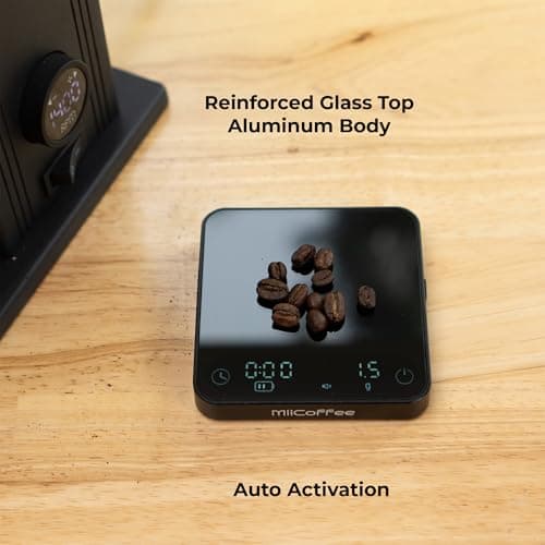 MiiCoffee Minipress-Kaffeewaage Automatisher Timer fuer Espresso und Pour-Over-Kaffee Aluminiumgehäuse Glasplatte