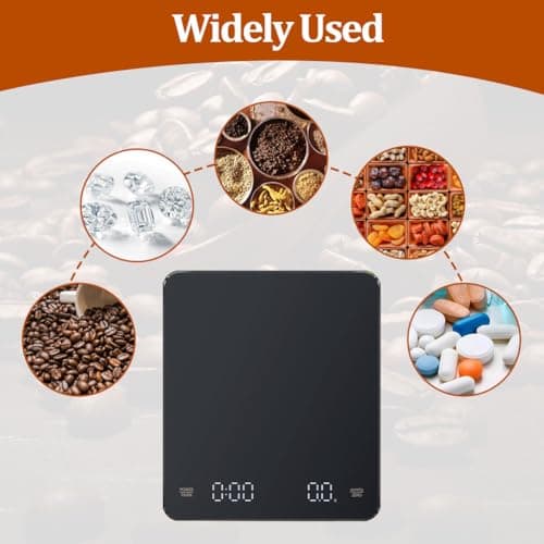 MIUUIPI Mini-Kaffeewaage mit Timer für Espressoliebhaber im Zuhause mit 3kg/0,1g Genauigkeit