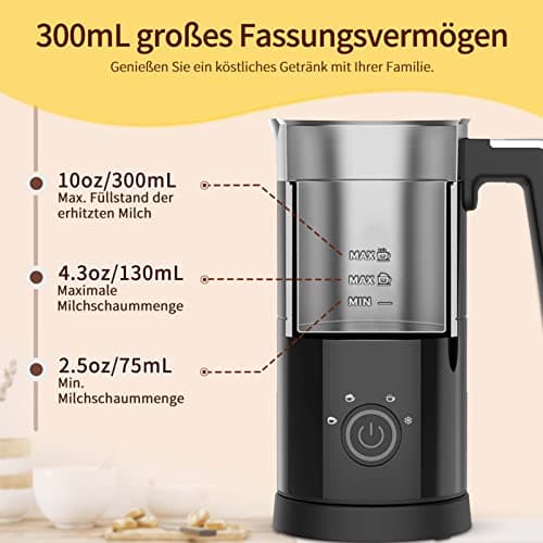 Elektrischer Milchaufschäumer 4 in 1 Heißer Kalter Milchschaum Geräuschloser Heiße Schokolade Latte Cappuccino Macchiato