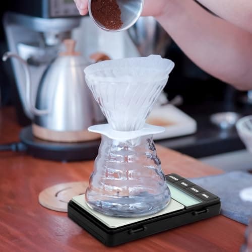 QWORK® Kaffeewaage 1000 g/0.1 g für Espresso mit Timer und LCD-Display