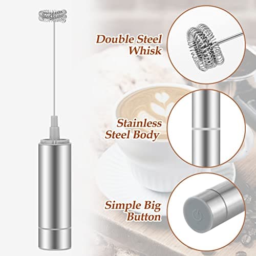 MOSUO Elektrischer Milchaufschäumer für Latte, Matcha-Tee, Cappuccino - Handheld Mini-Getränkemixer mit Batterie
MOSUO B