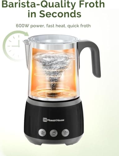 Maestri House 500ml 4-in-1 Elektrischer Milchschäumer, Smart Touch Control, Warme Milch & Heiße Schokolade, Memory-Funkt