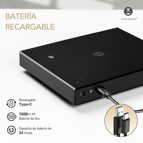 TIMEMORE Digitale Kaffeewaage für Barista, Durchflussmessung und Timer, ideal für Pour Over und Espresso, 2kg/0.1g, Schw