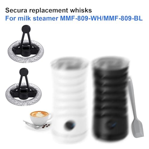 Gosknor Ersatz-Schneebesen für Secura MMF-809-WH, MMF-809-BL, 2 Stück, Schwarz, Elektrische Milchaufschäumer und Dampfga