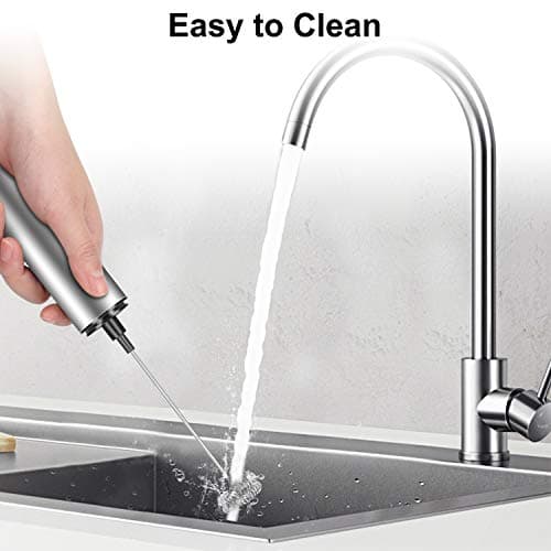 MOSUO Elektrischer Milchaufschäumer USB Ladbar Edelstahl Mini Handmixer Doppel-Schneebesen Creme Aufschäumen Kaffee Cock