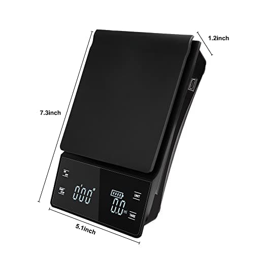 Bemece USB Wiederaufladbare Digital Kaffeewaage für Küchenenthusiaste, Ideal für Hausgemachtes Kaffee Zubereitung und Me