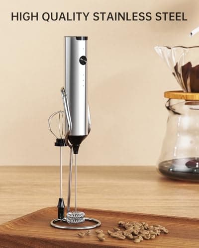 CIRCLE JOY Milchaufschäumer Stab Wiederaufladbar Milchaufschäumer Elektrisch Mit 3 Geschwindigkeiten Für Heiße Schokolad