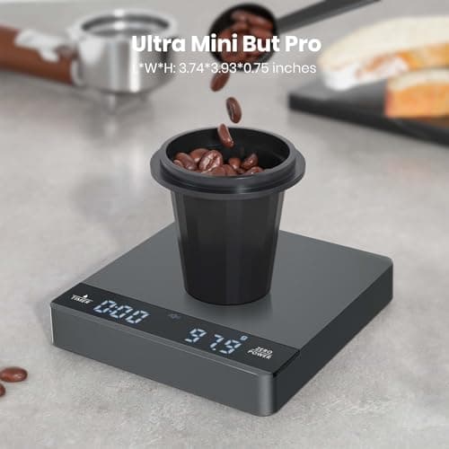 Maestri House Mini Kaffeewaage mit Timer für Espresso und Pour-Over brukende Kaffeerobbyer, wiederaufladbare Espresso Wa