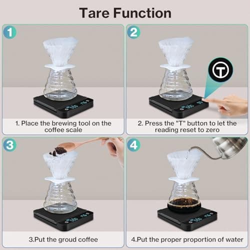 Digitale Kaffeewaage Cadrim 0,1g/3Kg Hochpräzise Elektronische Küchenwaage für Kaffeespezialitäten und Espresso
| Digit
