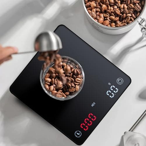 HUAJUN Mini-Kaffeewaage mit Timer und USB-Ladegerät, hohe Präzision, für Kaffeeliebhaber im Zuhause, ideale Espressowaag