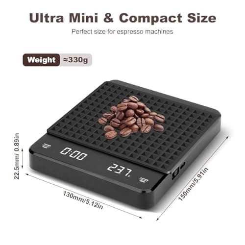 Kaffeewaage mit Timer Küchenwaage für Coffee Aficionados mit Timer und LED-Anzeige, Küche/Backen/Hochpräzise Waage 3kg/0