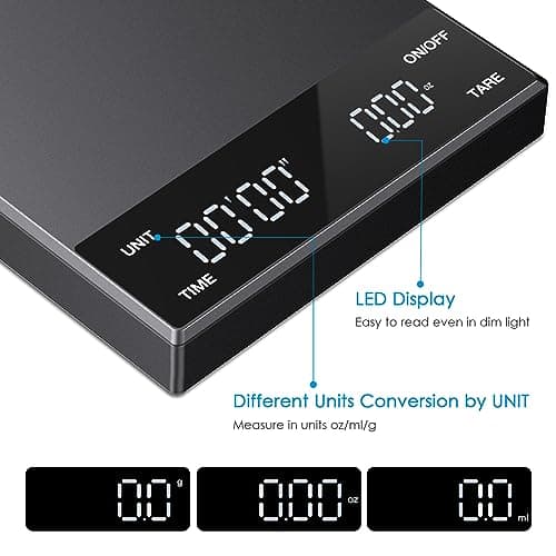 Brifit Espresso Waage mit Timer für Küchenliebhaber beim Morgenkaffee
| USB Wiederaufladbare Brifit Feinwaage mit LED-A