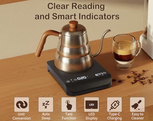 Muaket Wiederaufladbare Kaffeewaage mit Timer für Espresso und Pour-Over