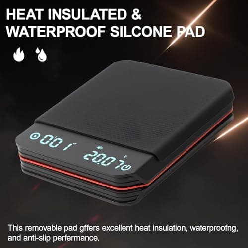 Gevvnss Mini-Kaffeewaage mit Timer, elektronische Küchenwaage, wiederaufladbar, wasserdicht, 0,1 g/2 kg, 3 Modi, Espress