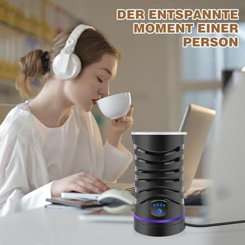 Milchaufschäumer 4 In 1 Elektrisch für Cappuccino, Latte, Mokka, Macchiato Heiße Schokolade Milchaufschäumer mit 4 Modi