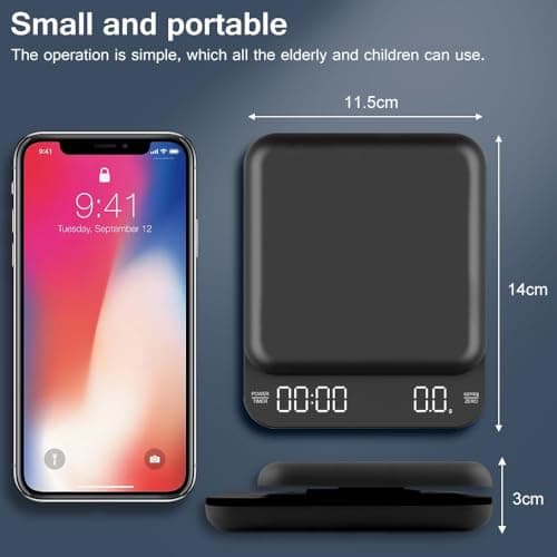 OBEST Digitale Mini Kaffeewaage für Küchenliebhaber mit Timer und LED-Bildschirm
OBEST Wiederaufladbare Espressowaage mi