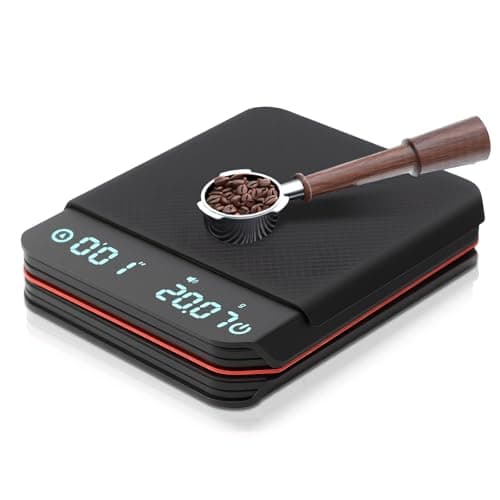Gevvnss Mini-Kaffeewaage mit Timer, elektronische Küchenwaage, wiederaufladbar, wasserdicht, 0,1 g/2 kg, 3 Modi, Espress