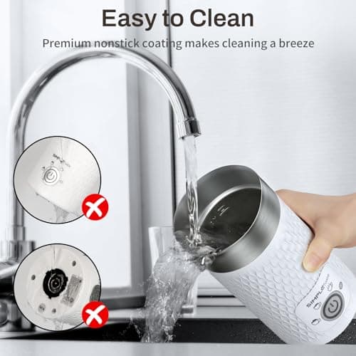 SIMPLETASTE Elektrischer Milchaufschäumer 4 in 1 für Heiß und Kalte Milch mit Automatischer Abschaltung