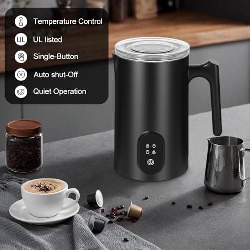 4-in-1 Elektrischer Milchaufschäumer 580ml Antihaftbeschichtung Automatische Abschaltung One Touch Bedienung Reinigungsb