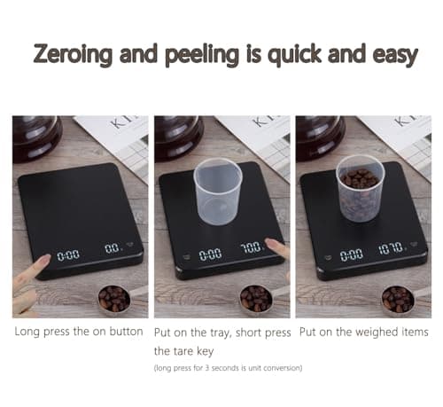 Lancoon Kaffeewaage mit Timer für Coffee-Liebhaber zur Genussvollen Kaffee-Zubereitung
| Lancoon 3kg/0,1g Kaffeewaage m
