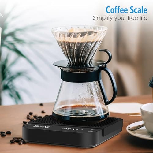 Brifit Highpräzise Espresso Waage 3kg/0.1g, Hochpräzise Küchenwaage, USB Laden, LED-Anzeige, Tara Funktion, Touch-Button