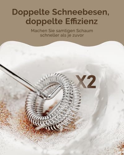 Maestri House Wiederaufladbarer Milchaufschäumer für Matcha und Latte Art, ClimatePartner certified, Edelstahlabnehmbare