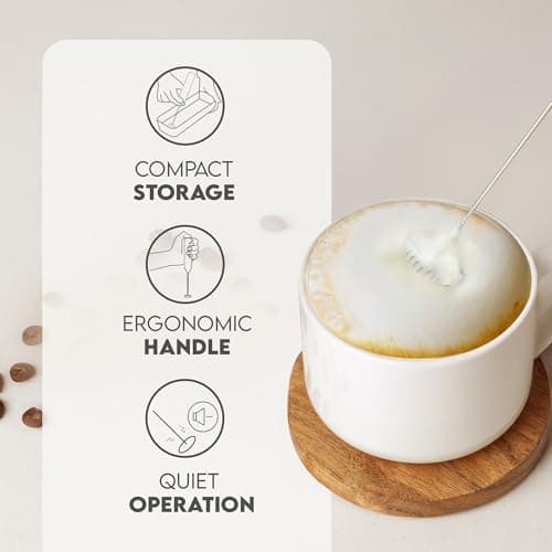 Zulay Kitchen Leistungsstarker Milchaufschäumerstab – Edelstahl, Getränkemixer für Kaffee & Latte – Froth Mate Mini Milc