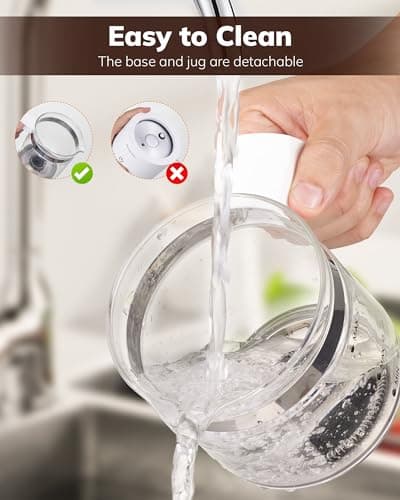Morpilot Elektrischer Milchaufschäumer 500ml 600W, 4 in 1 für Heißer und Kalter, Spülmaschinenfest, Visuelles Glas, Latt