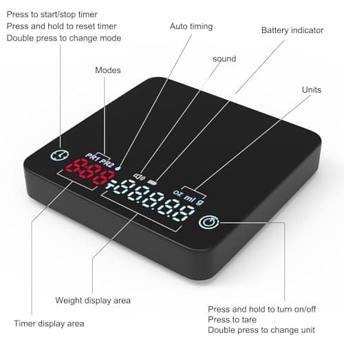 OBEST Digitale Kaffeewaage mit Timer
OBEST Tragbare Elektronische Kaffeewaage mit LED-Anzeige
OBEST Digitale Küchenwaage