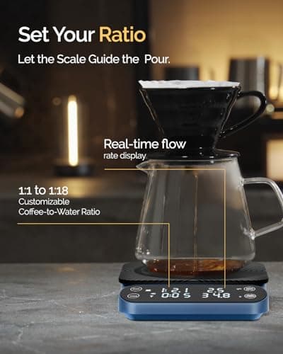 Maestri House S3 Blau: Digitale Kaffeewaage mit Timer und 3 Brühmodi für Expreso - Für Coffee-Lovers im Hauseisen-Zubere