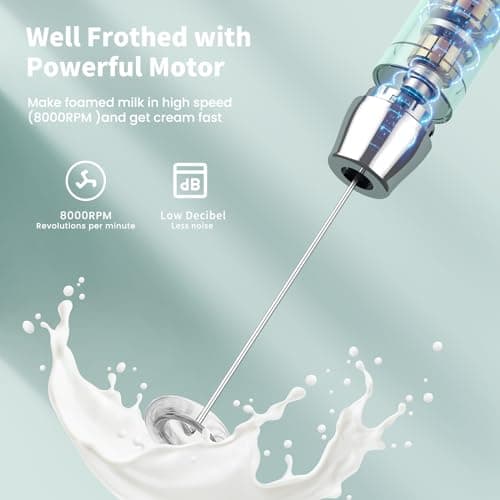 MaestriHouse wiederaufladbarer Milchaufschäumer für Küche und Bar, elektrisch wasserdicht, ClimatePartner certified, 2 S