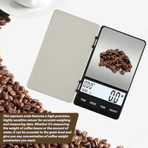 WIYETY Espresso-Kaffeewaage mit Timer: Präzise 1000g/0,1g Digital Küchenwaage für Barista, Kochen und Backen, inkl. Batt
