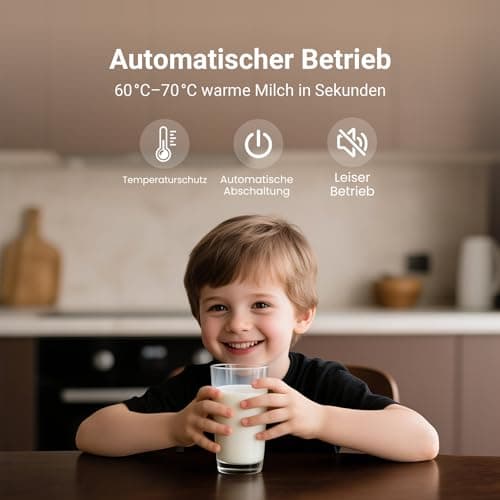 Elektrischer Milchaufschäumer 4 in 1 für Kaffee, Latte & Cappuccino, Automatische Schaum Maker mit Heiß & Kalt-Funktion,