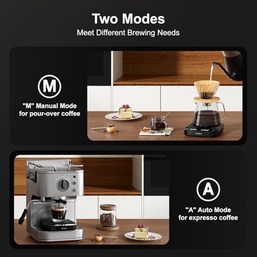 Ultrean Kaffeewaage mit Timer für Espresso und Pour-Over Kaffee, precision 3 kg/0,1g Küchenwaage, Digital-LED-Anzeige, T