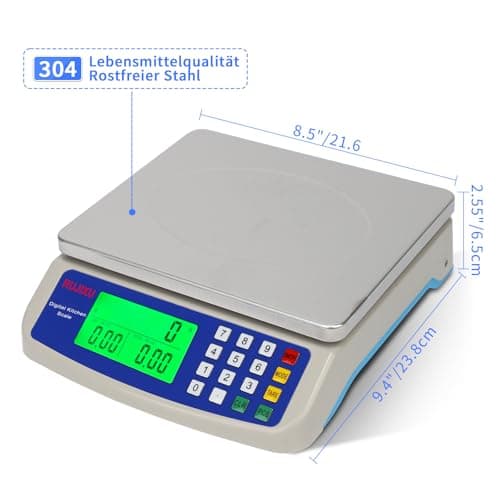 Digitale Küchenwaage 30kg 1g Genauigkeit Food Scale mit Edelstahlplatf ace und LCD Display
| Küchenwaage 30kg 1g Genaui