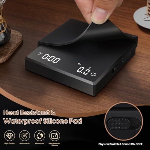LYtech Mini-Kaffeewaage mit Timer für Espresso & Pour-Over
